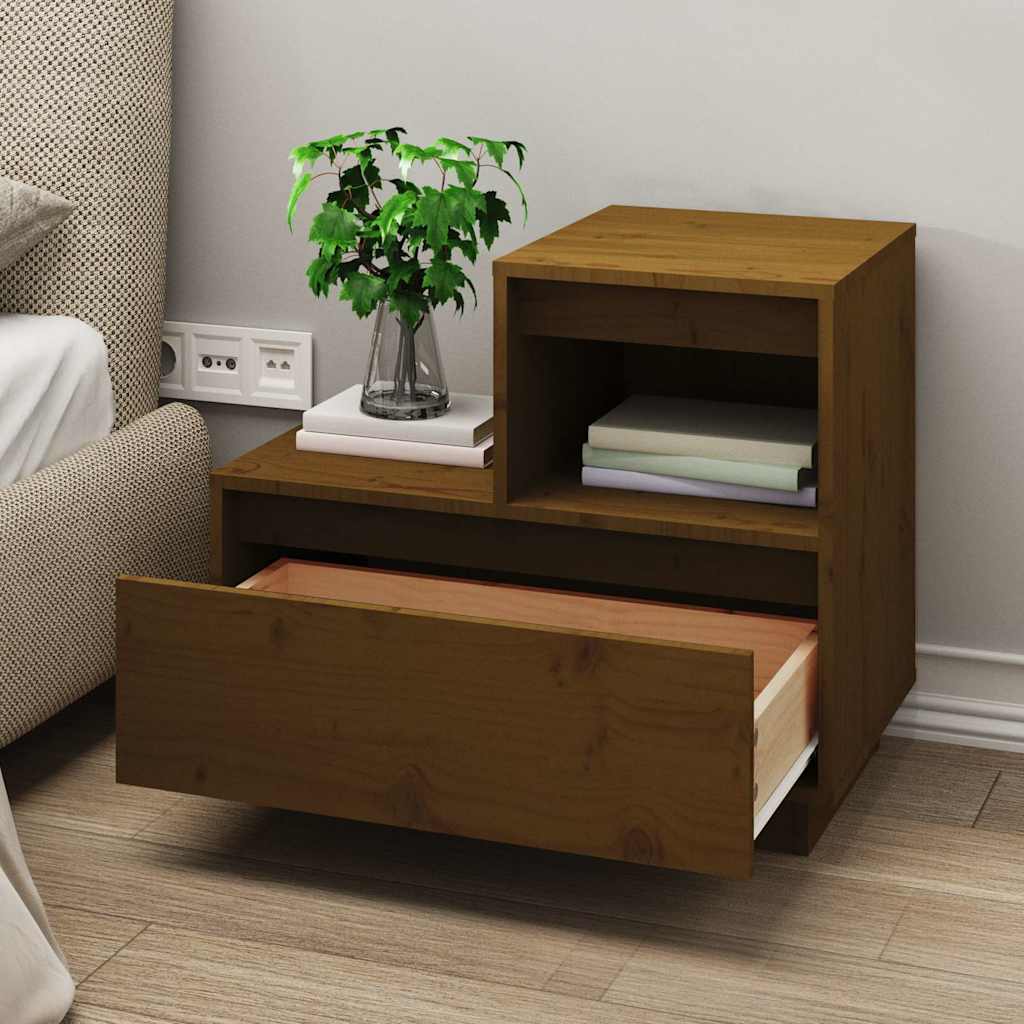 vidaXL Bedside Cabinets 2 pcs Honey Brown 60x34x51 cm Solid Wood Pine