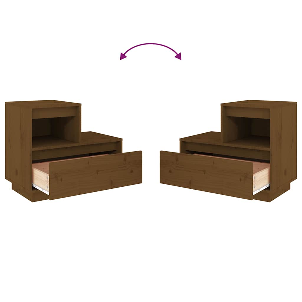 vidaXL Bedside Cabinets 2 pcs Honey Brown 60x34x51 cm Solid Wood Pine