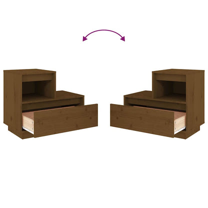 vidaXL Bedside Cabinets 2 pcs Honey Brown 60x34x51 cm Solid Wood Pine