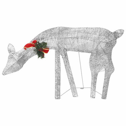 vidaXL Christmas Reindeer Family 270x7x90 cm Silver Cold White Mesh