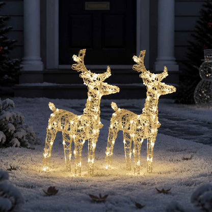 vidaXL Christmas Reindeers 2 pcs Warm White 80 LEDs Acrylic