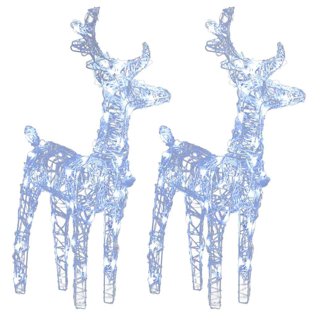 vidaXL Christmas Reindeers 2 pcs Cold White 80 LEDs Acrylic