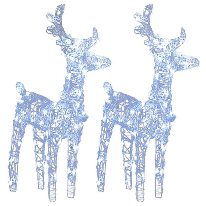 vidaXL Christmas Reindeers 2 pcs Cold White 80 LEDs Acrylic