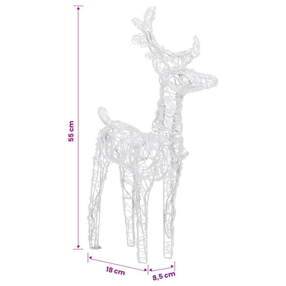 vidaXL Christmas Reindeers 2 pcs Cold White 80 LEDs Acrylic