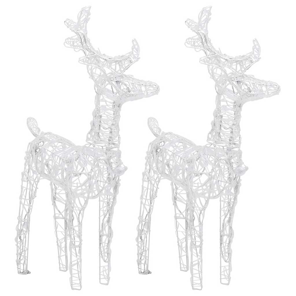 vidaXL Christmas Reindeers 2 pcs Blue 80 LEDs Acrylic