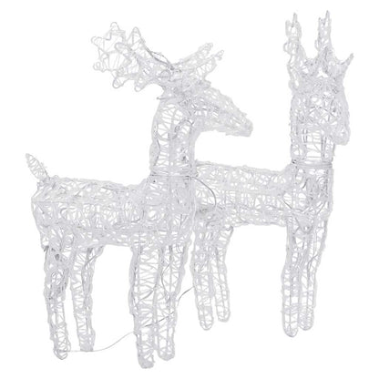 vidaXL Christmas Reindeers 2 pcs Multicolour 80 LEDs Acrylic