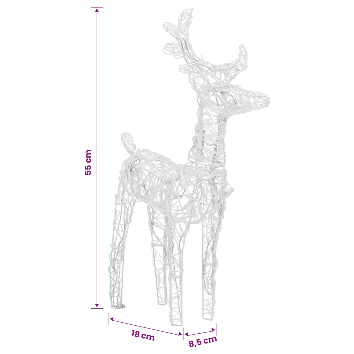 vidaXL Christmas Reindeers 2 pcs Multicolour 80 LEDs Acrylic