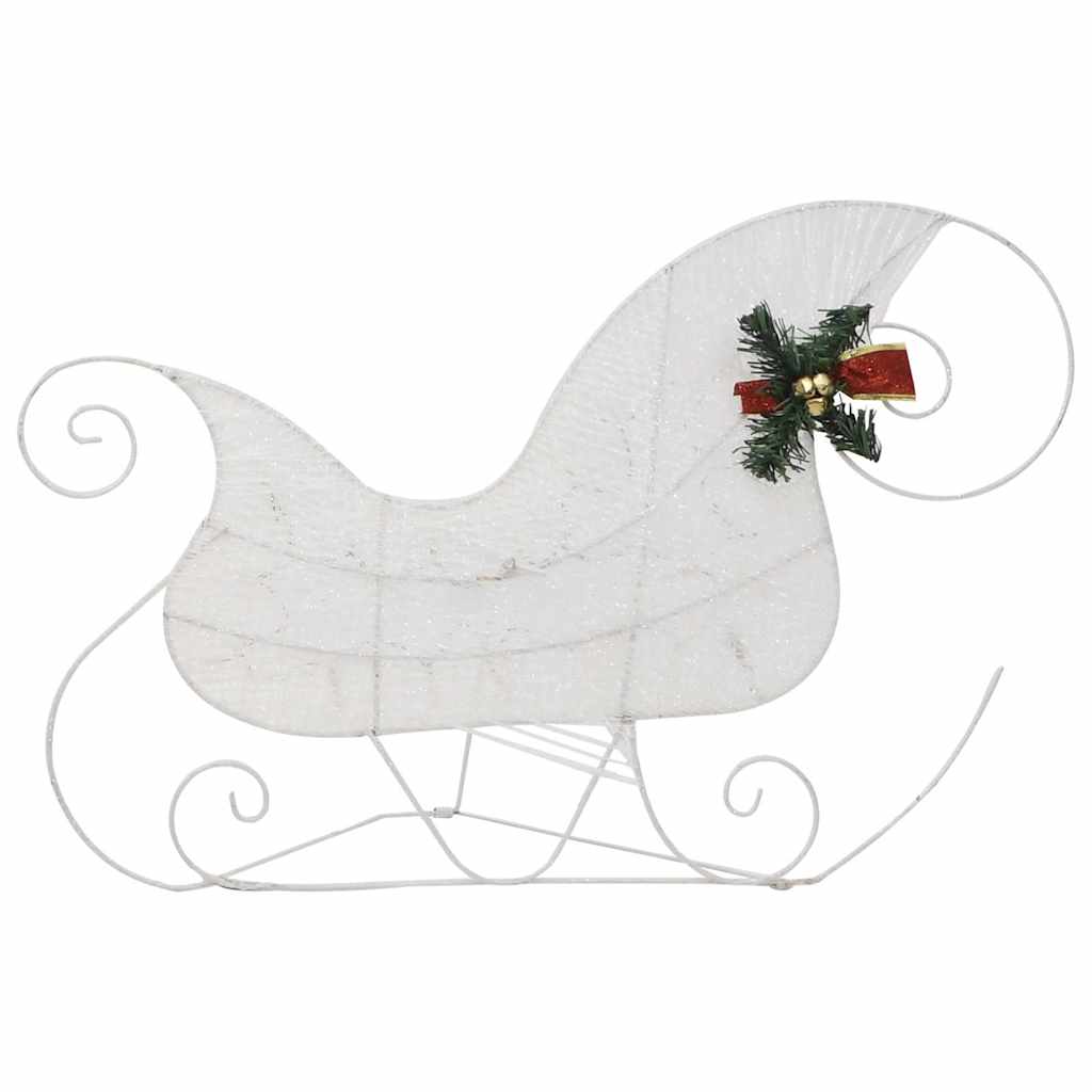 vidaXL Reindeer & Sleigh Christmas Decoration 60 LEDs Outdoor White
