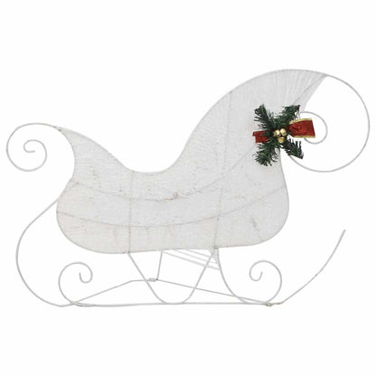 vidaXL Reindeer & Sleigh Christmas Decoration 60 LEDs Outdoor White