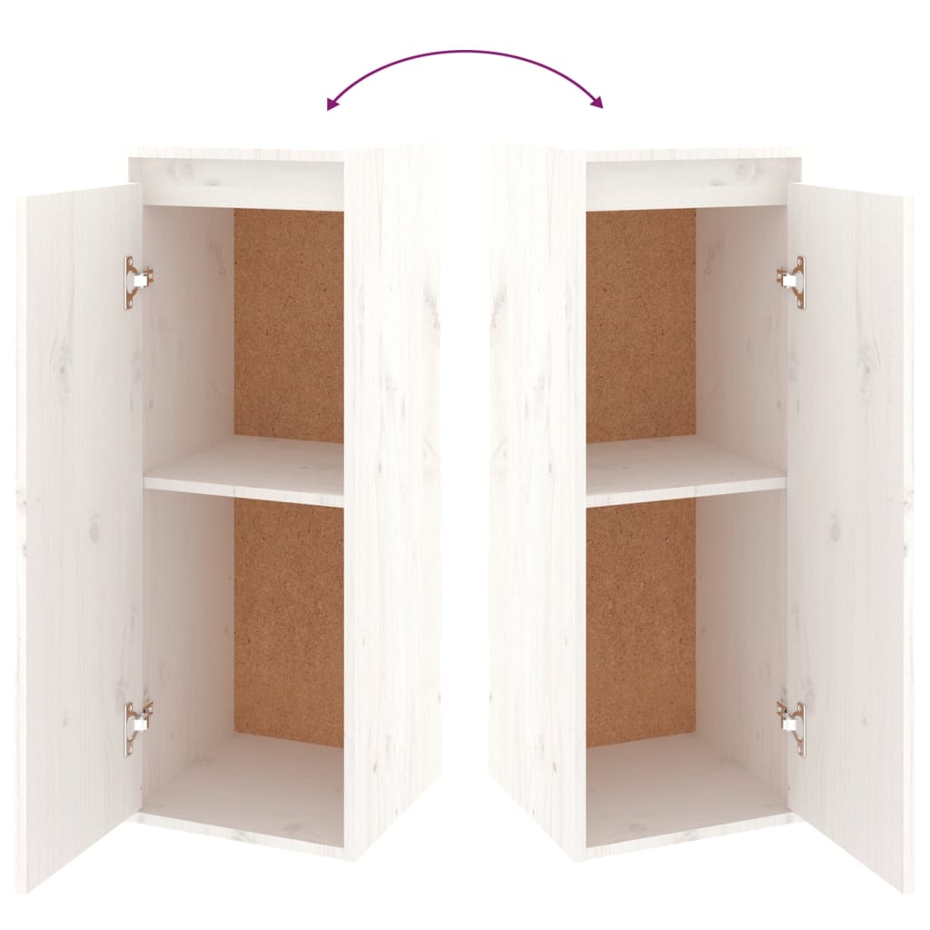 vidaXL TV Cabinets 2 pcs White Solid Wood Pine