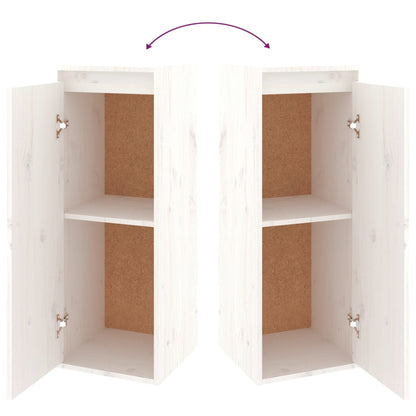 vidaXL TV Cabinets 2 pcs White Solid Wood Pine