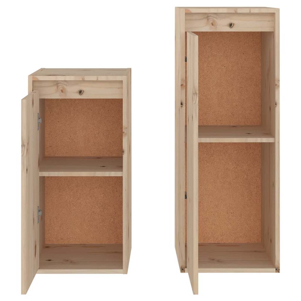 vidaXL TV Cabinets 2 pcs Solid Wood Pine