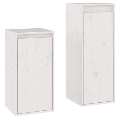 vidaXL 2 Piece TV Cabinet Set White Solid Wood Pine