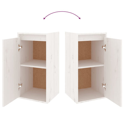 vidaXL TV Cabinets 2 pcs White Solid Wood Pine
