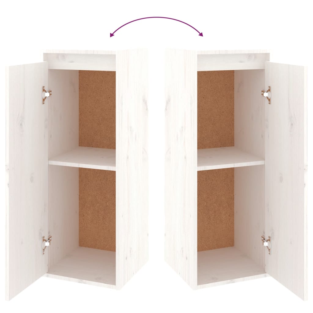 vidaXL TV Cabinets 2 pcs White Solid Wood Pine