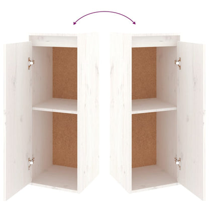 vidaXL TV Cabinets 2 pcs White Solid Wood Pine