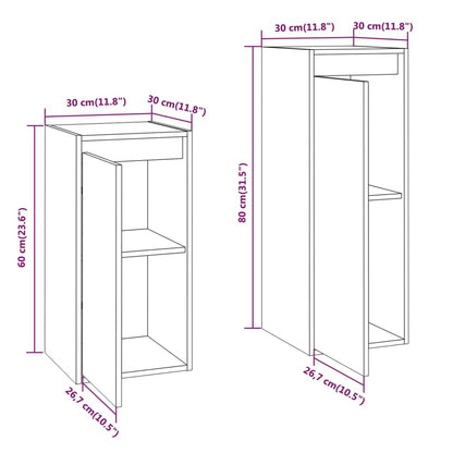 vidaXL TV Cabinets 2 pcs White Solid Wood Pine