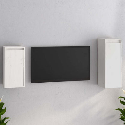 vidaXL 2 Piece TV Cabinet Set White Solid Wood Pine