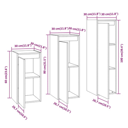 vidaXL TV Cabinets 3 pcs Solid Wood Pine
