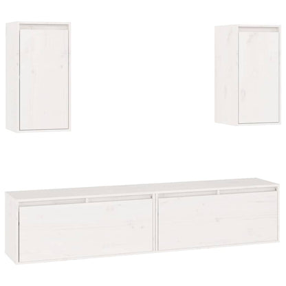 vidaXL TV Cabinets 4 pcs White Solid Wood Pine