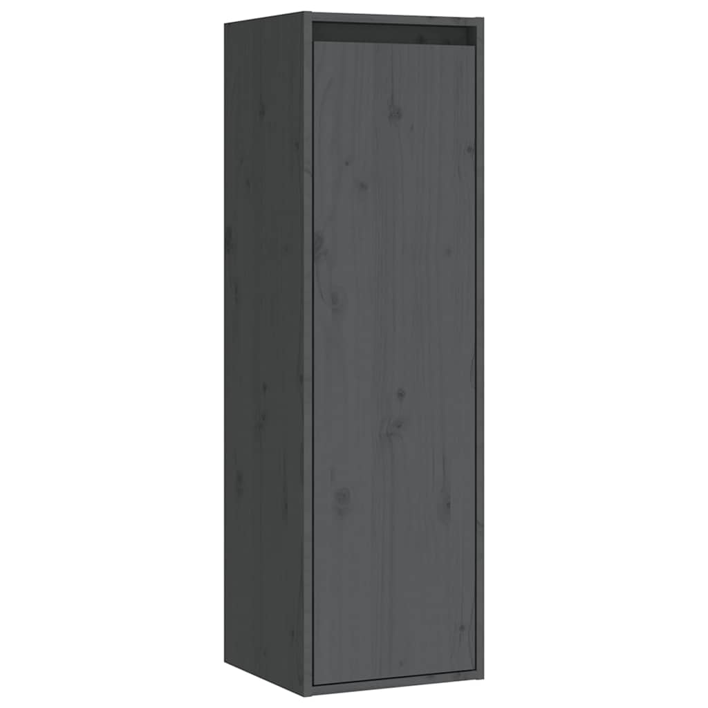 vidaXL 4 Piece TV Cabinet Set Grey Solid Wood Pine