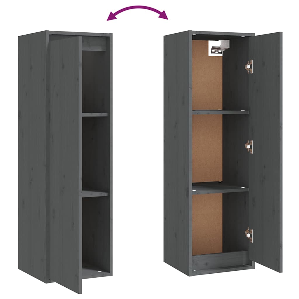 vidaXL 4 Piece TV Cabinet Set Grey Solid Wood Pine