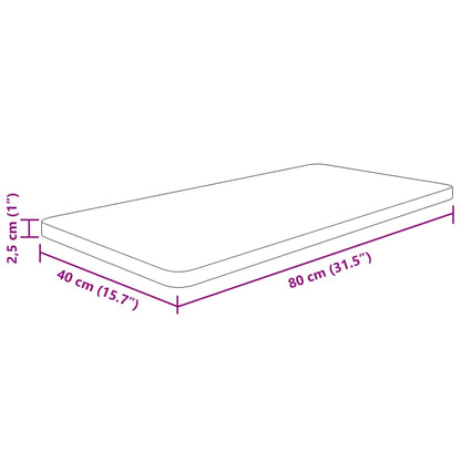 vidaXL Bathroom Countertop 80x40x2.5 cm Untreated Solid Wood