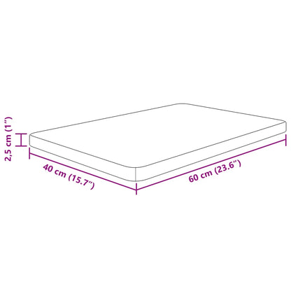 vidaXL Bathroom Countertop 60x40x2.5 cm Untreated Solid Wood