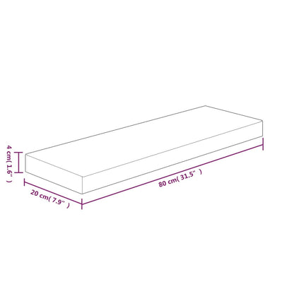 vidaXL Shelf Board 80x20x4 cm Untreated Solid Wood Oak
