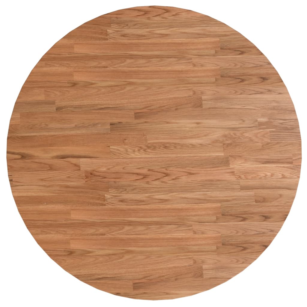 vidaXL Round Table Top Light Brown Ø80x1.5 cm Treated Solid Wood Oak