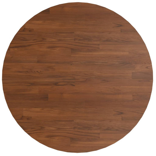 vidaXL Round Table Top Dark Brown Ø70x1.5 cm Treated Solid Wood Oak