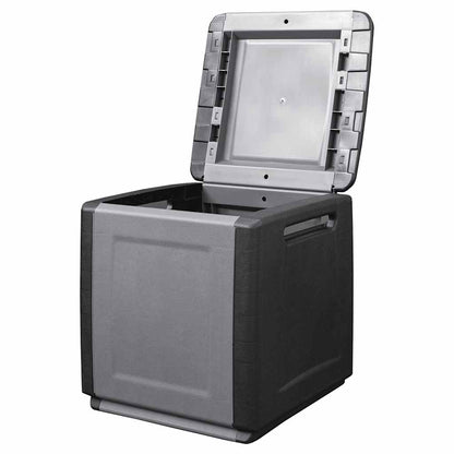 vidaXL Garden Storage Box 54x53x57 cm 130 L Dark Grey and Black