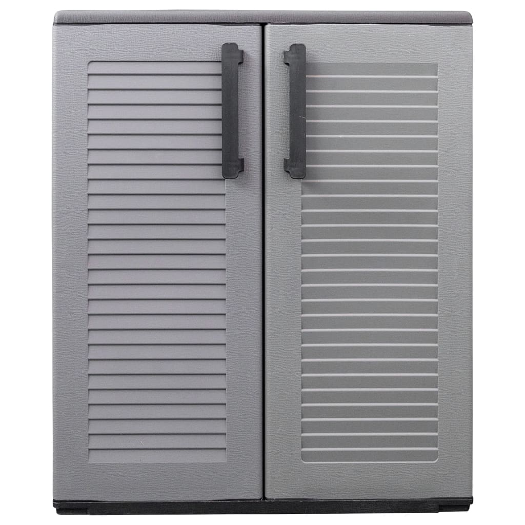 vidaXL Garden Storage Cabinet Grey and Black 68x37x84 cm PP