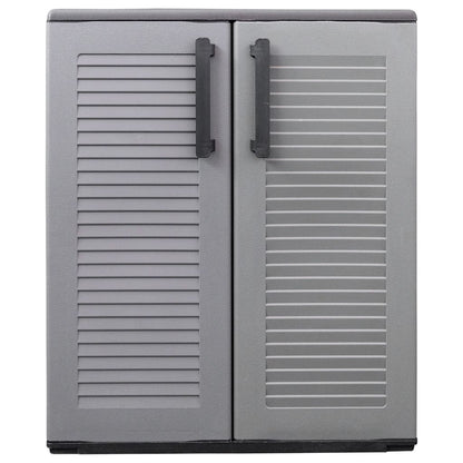 vidaXL Garden Storage Cabinet Grey and Black 68x37x84 cm PP