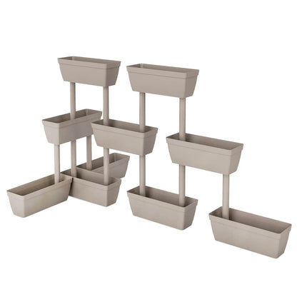 151825 vidaXL Garden Planter 6 pcs 100 cm Taupe