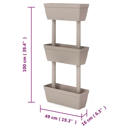 151825 vidaXL Garden Planter 6 pcs 100 cm Taupe