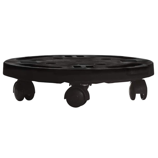 vidaXL Plant Trolley with Wheels Diameter 30 cm Black 170 kg