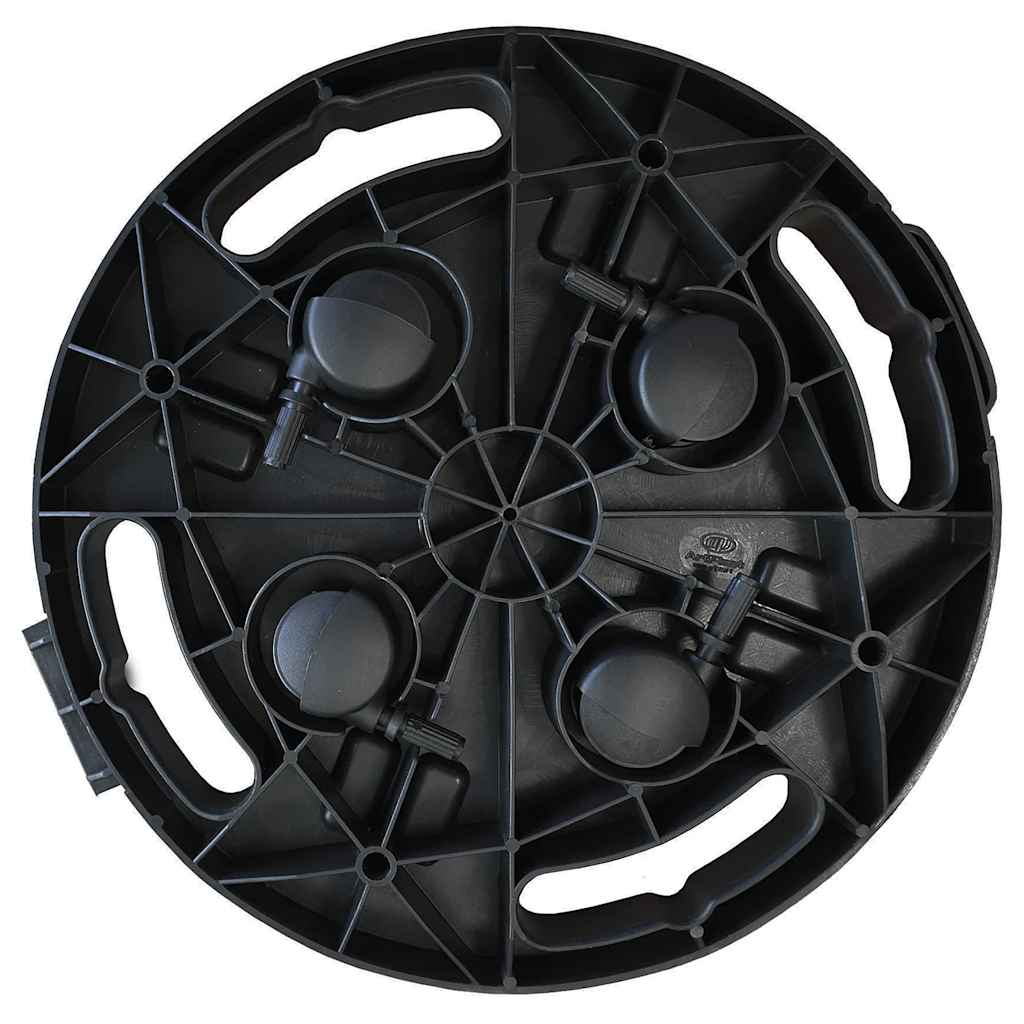 vidaXL Plant Trolley with Wheels Diameter 30 cm Black 170 kg