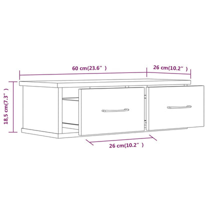 vidaXL Wall Cabinet Grey Sonoma 60x26x18.5 cm Engineered Wood