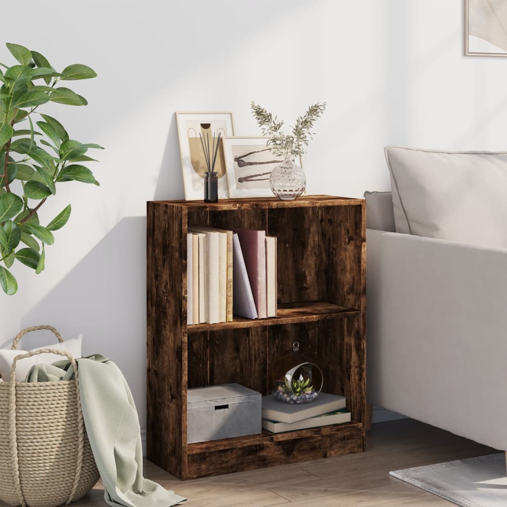 vidaXL Bookcase Smoked Oak 60x24x76 cm Engineered Wood