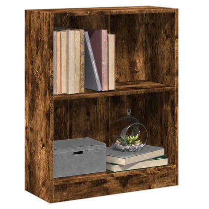 vidaXL Bookcase Smoked Oak 60x24x76 cm Engineered Wood