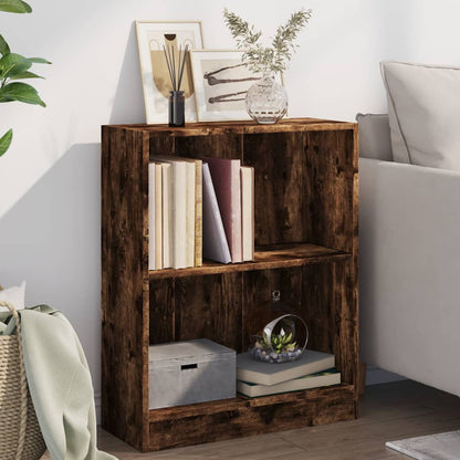 vidaXL Bookcase Smoked Oak 60x24x76 cm Engineered Wood