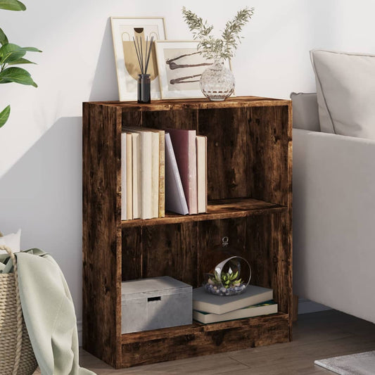 vidaXL Bookcase Smoked Oak 60x24x76 cm Engineered Wood