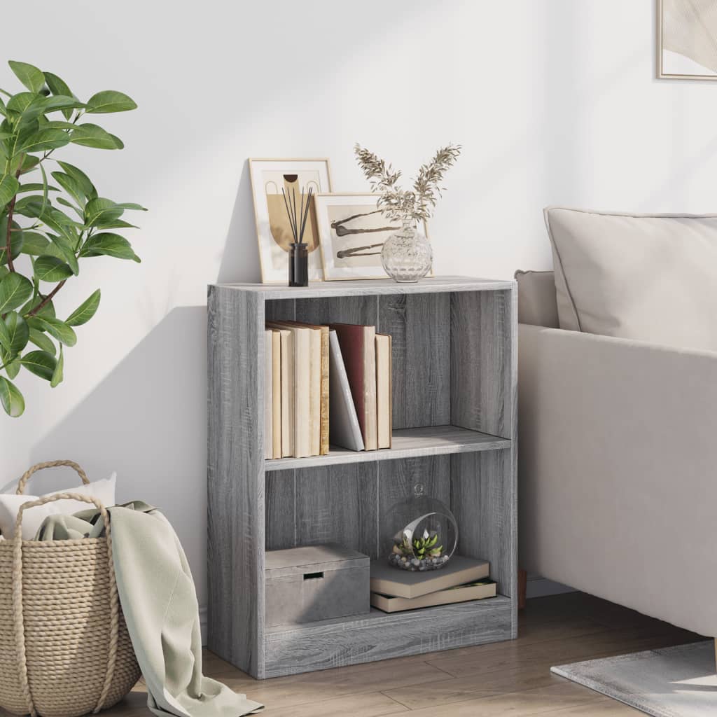 vidaXL Bookcase Grey Sonoma 60x24x76 cm Engineered Wood