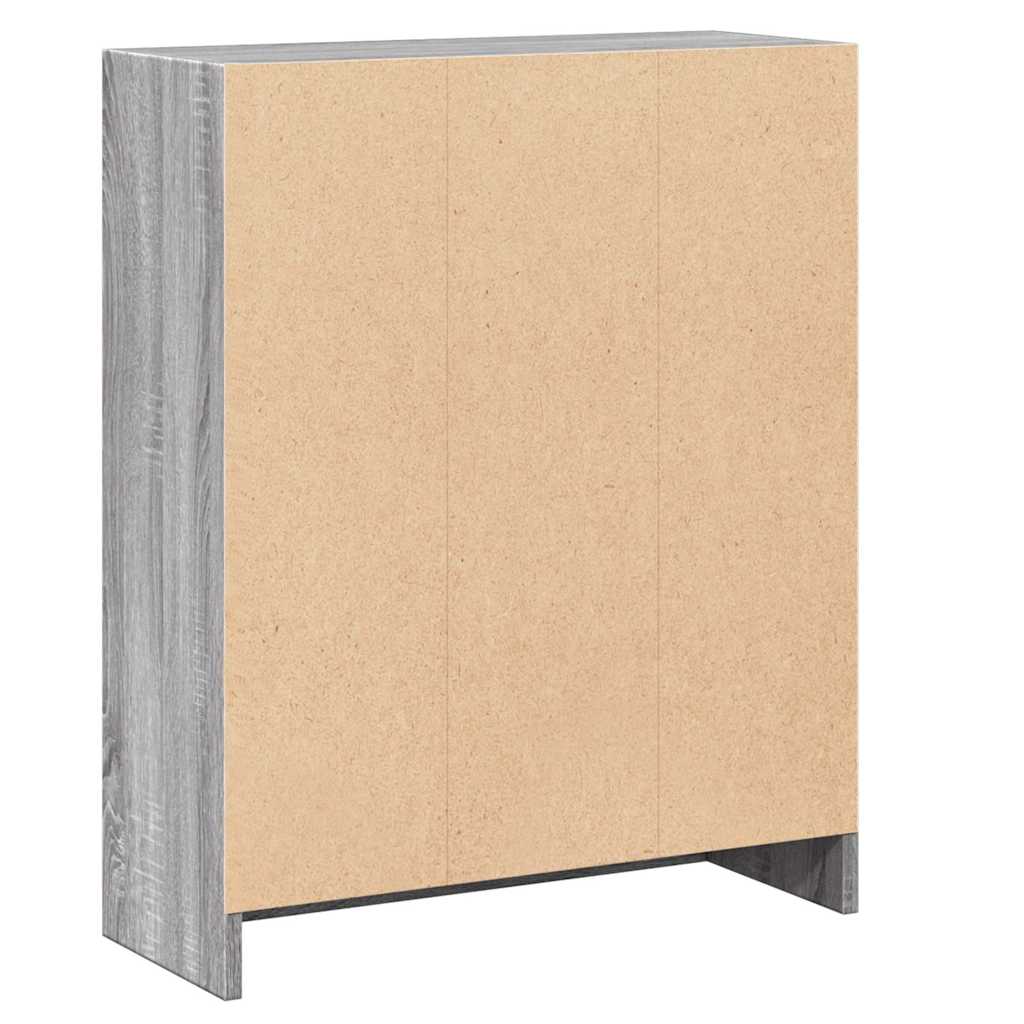 vidaXL Bookcase Grey Sonoma 60x24x76 cm Engineered Wood