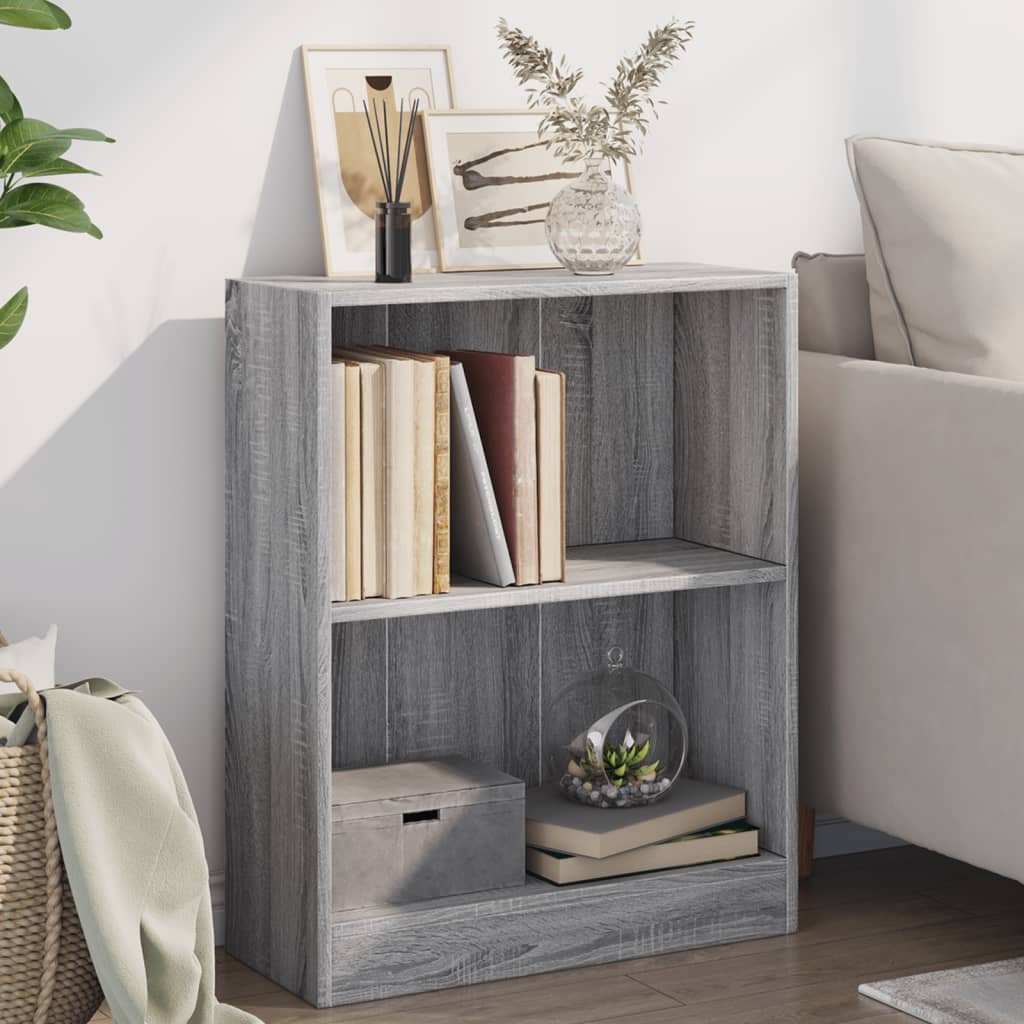 vidaXL Bookcase Grey Sonoma 60x24x76 cm Engineered Wood