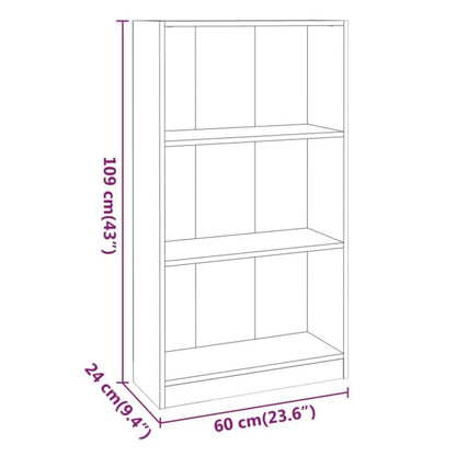 815087 vidaXL Book Cabinet Smoked Oak 60x24x109 cm Engineered Wood