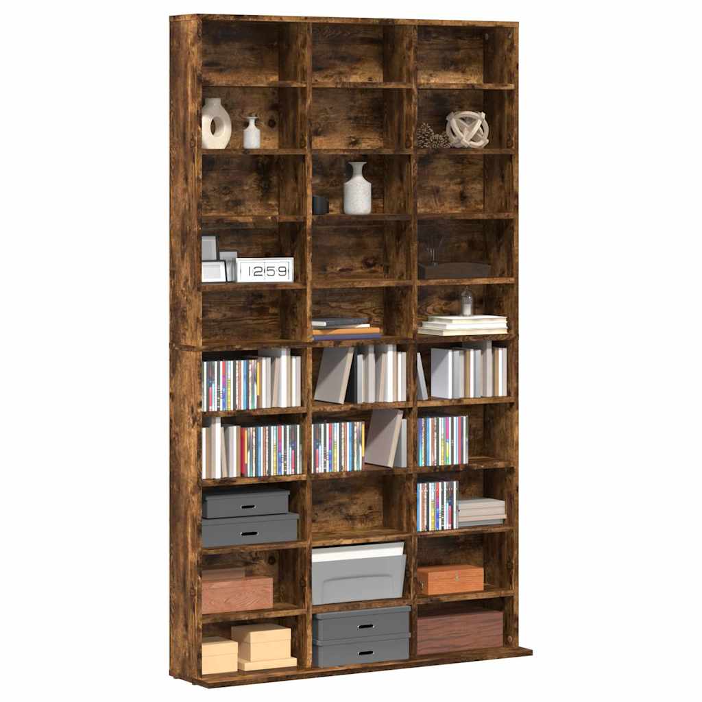 vidaXL CD Cabinet Smoked Oak 102x23x177,5 cm Engineered Wood