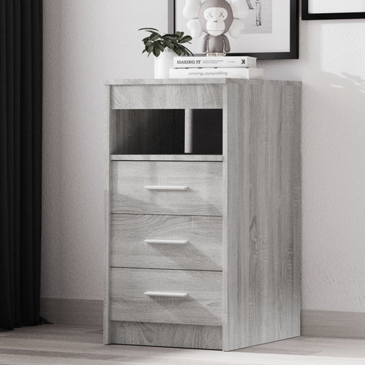 vidaXL Drawer Cabinet | Grey Sonoma | Engineered wood | Compact | Drawer Cabinet