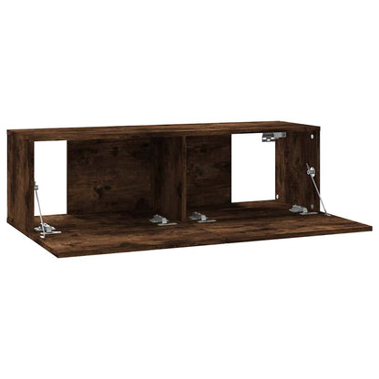 815096 vidaXL TV Wall Cabinet Smoked Oak 100x30x30 cm Engineered Wood